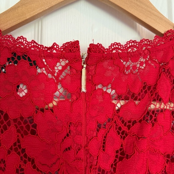 Kate Spade New York Rose Lace Bodice Ponte Dress Red Size 8 - Picture 11 of 16